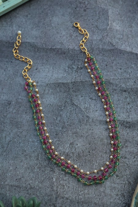 Do Taara Multicolored Layered Choker