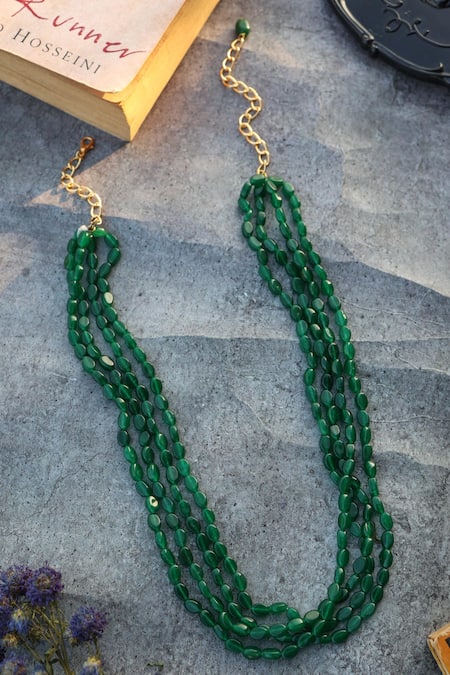 Do Taara Layered Green Jade Necklace 