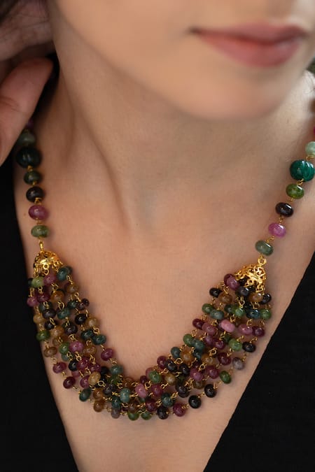Do Taara_Multi Color Layered Necklace _Online_at_Aza_Fashions