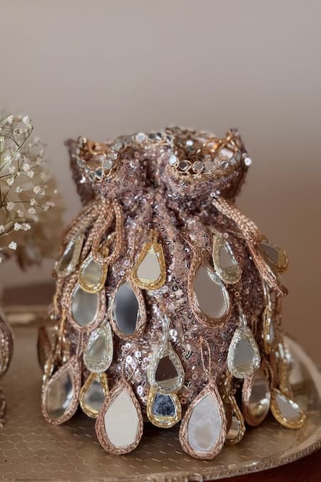 Bhavna Kumar Sequin Potli Bag With Detachable Handle  