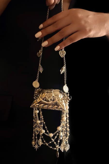 Bhavna Kumar Designer Silver Microbag with Charms 