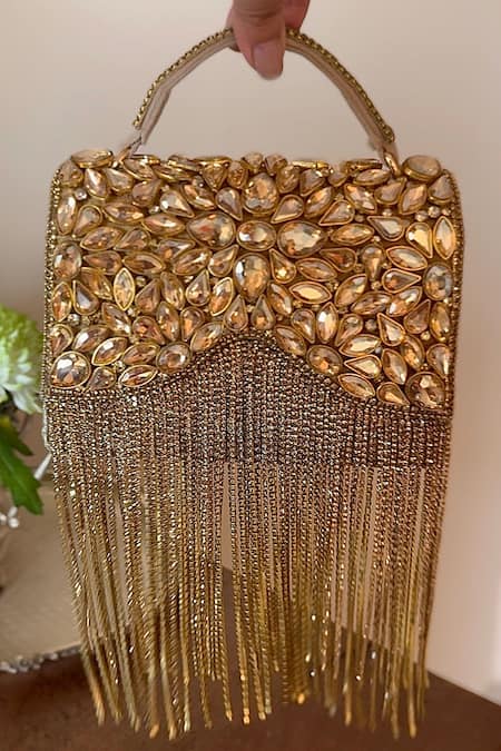 Bhavna Kumar Kundan Fringe Clutch Bag 