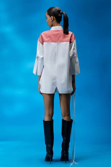 Angsa By Nidhir & Shelly Half-and-Half Checkered Shirt 