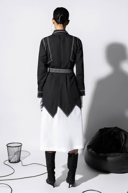 Angsa By Nidhir & Shelly Contrasting Hem Tailored Midi Dress 