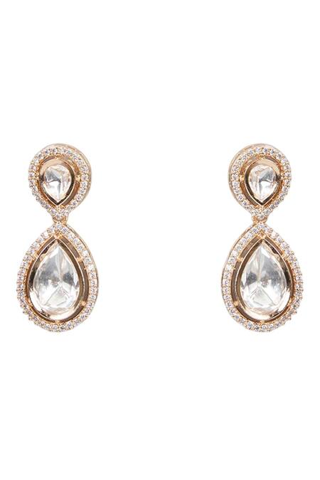 Buy_Auraa Trends_Gold Plated Stones Kundan Polki And Pearl Necklace Set_Online_at_Aza_Fashions