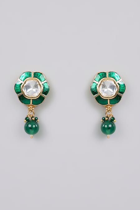 Shop_Auraa Trends_Gold Plated Stones, Beads Antique Kundan Polki Choker Set _at_Aza_Fashions