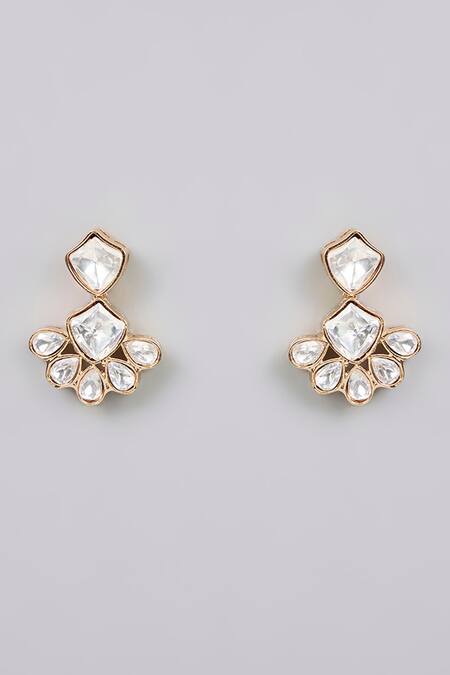 Auraa Trends_Gold Plated Stones Kundan Polki Necklace Set_Online_at_Aza_Fashions