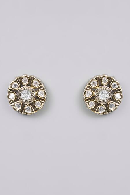 Auraa Trends Gold Plated Stones Kundan Polki Choker Necklace Set Online at Aza Fashions Auraa Trends_Gold Plated Stones Kundan Polki Choker Necklace Set_Online_at_Aza_Fashions