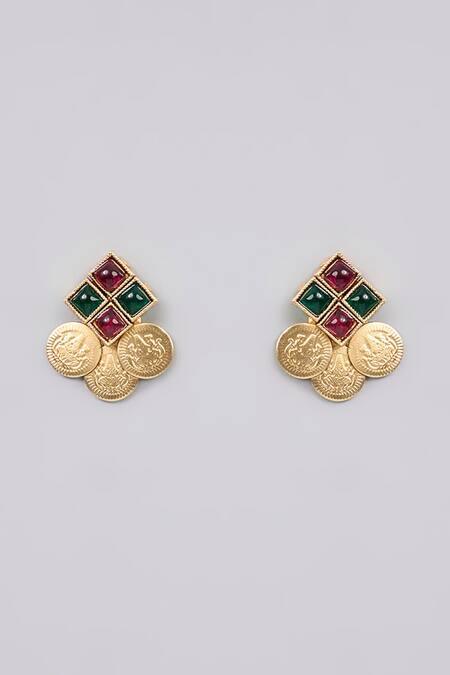 Auraa Trends_Gold Plated Stones Kundan Polki Necklace Set _Online_at_Aza_Fashions