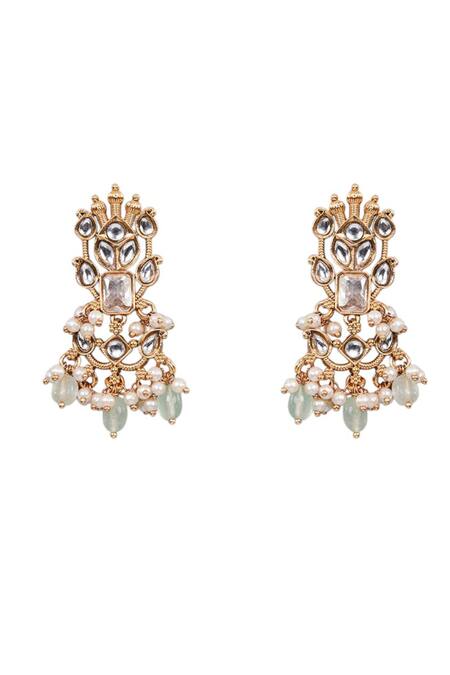 Auraa Trends Gold Plated Diamonds, Pearls, Stones Kundan Polki Choker Necklace Set Online at Aza Fashions Auraa Trends_Gold Plated Diamonds, Pearls, Stones Kundan Polki Choker Necklace Set _Online_at_Aza_Fashions