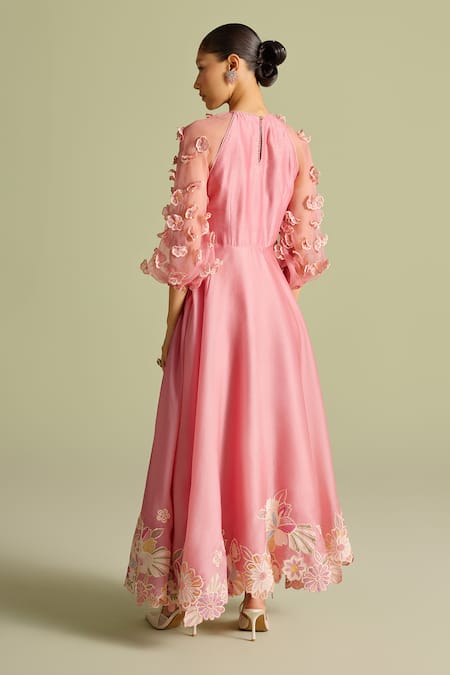 Chandrima Flounce Embroidered Maxi Dress 