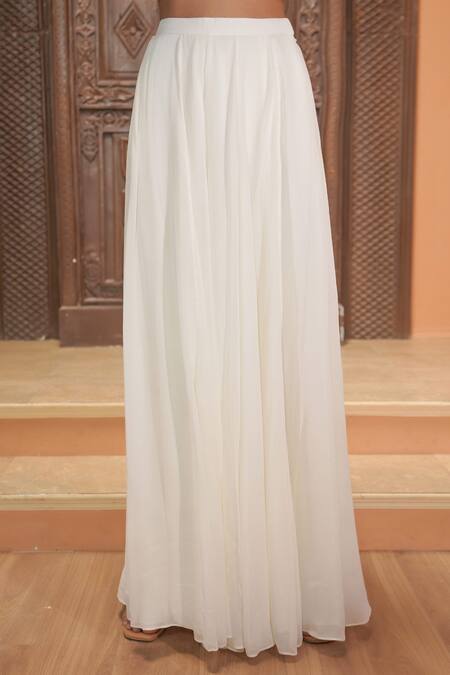 Buy_Maisolos_Ivory Embroidery Square Neck Kurta Sharara Set _Online_at_Aza_Fashions