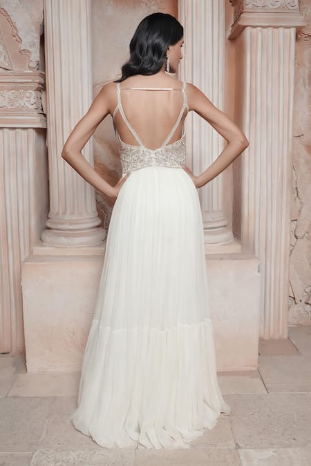 Maisolos Rose Gold Embroidered Gown 