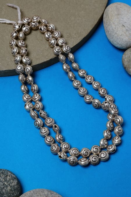 Mero Jewellery Tribal Silver Long Necklace 