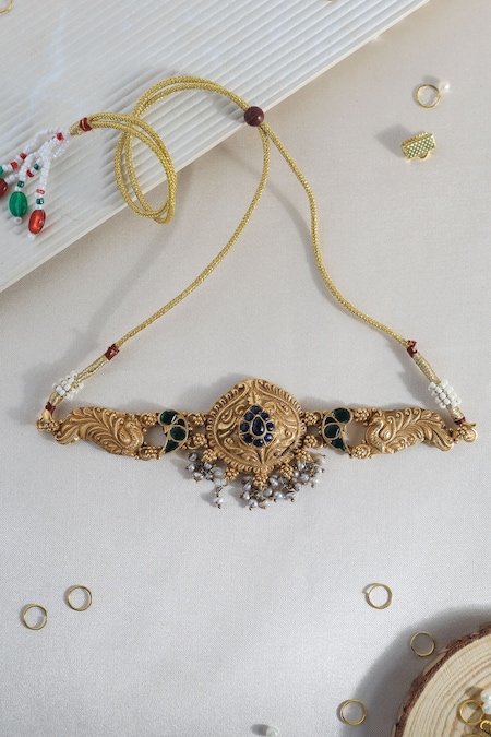 Mero Jewellery Kundan Peacock Choker 