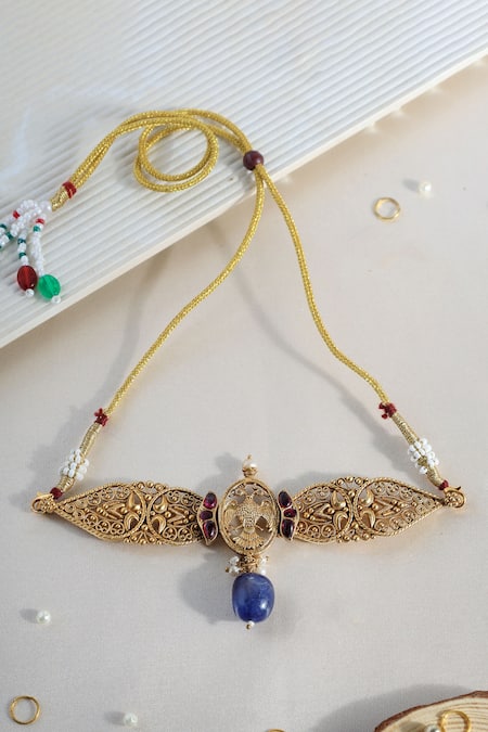 Mero Jewellery Kundan Lapis Designer Choker 