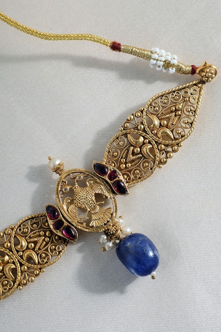 Mero Jewellery Kundan Lapis Designer Choker 