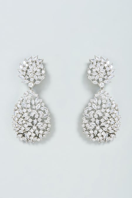 Prihan Luxury Jewelry Dual Drop Shape Diamond Danglers 