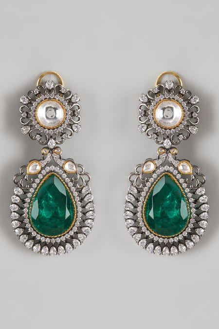 Prihan Luxury Jewelry Victorian Plated Kundan Danglers 
