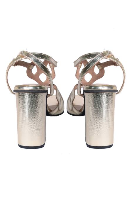 Shop Sana K luxurious Footwear Gold Wings Heels Online at Aza Fashions Shop_Sana K luxurious Footwear_Gold Wings Heels _Online_at_Aza_Fashions