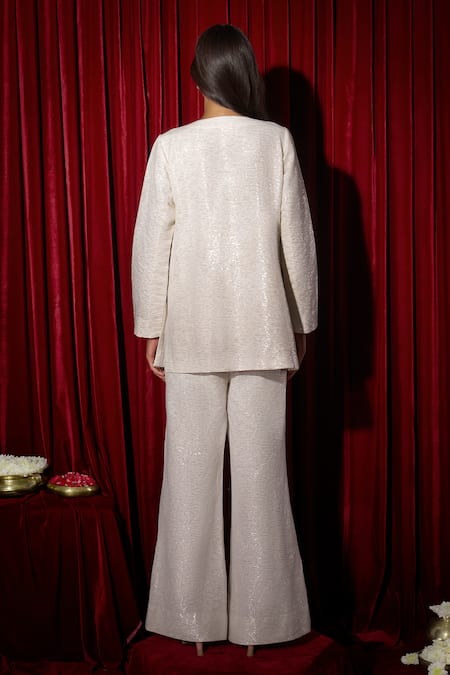 Brinda Sneha Lurex Pearl Embroidered Kurta Set 