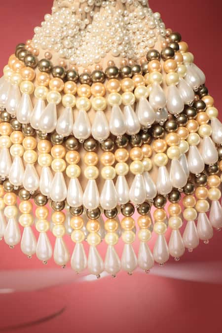 Forever Noor Embroidered Pearl Detail Potli Bag 