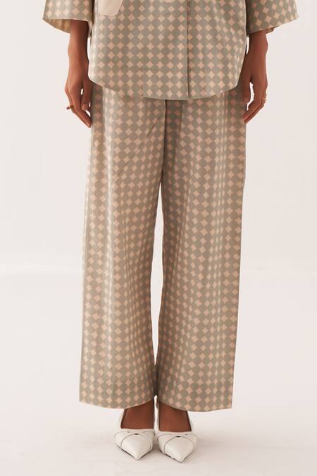 Buy OFRIDA Multi Color Cotton Cuboid Printed Pant Online at Aza Fashions Buy_OFRIDA_Multi Color Cotton Cuboid Printed Pant _Online_at_Aza_Fashions