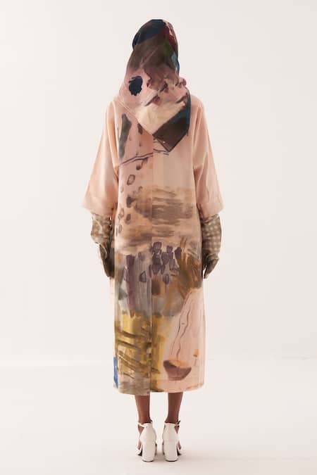 Shop OFRIDA Multi Color Cotton Embroidery Open Neck Abstract Expressionist Midi Dress at Aza Fashions Shop_OFRIDA_Multi Color Cotton Embroidery Open Neck Abstract Expressionist Midi Dress _at_Aza_Fashions