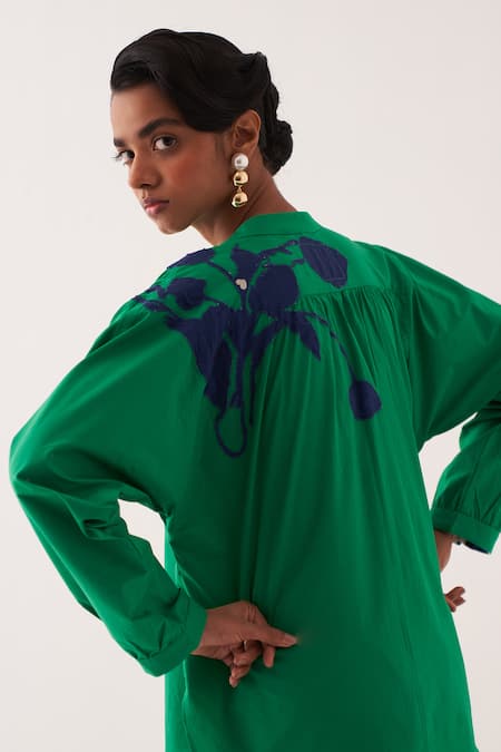 OFRIDA Emerald Applique Shirt 