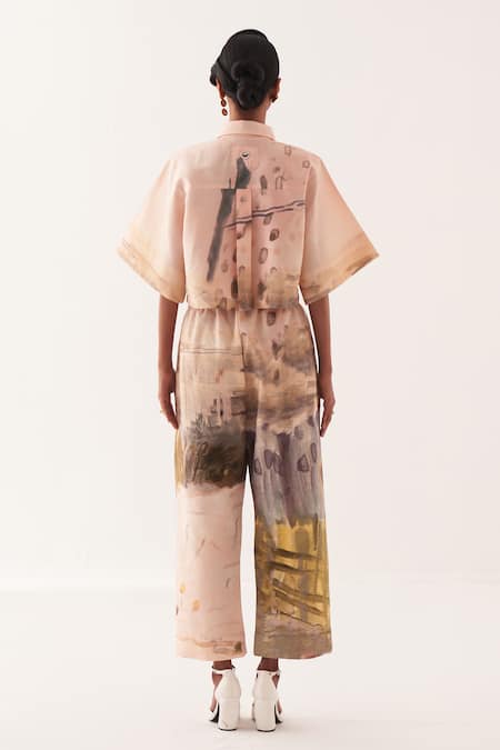 Buy OFRIDA Multi Color Cotton Collared Hand-painted Abstract Expressionist Pant Set Online at Aza Fashions Buy_OFRIDA_Multi Color Cotton Collared Hand-painted Abstract Expressionist Pant Set _Online_at_Aza_Fashions