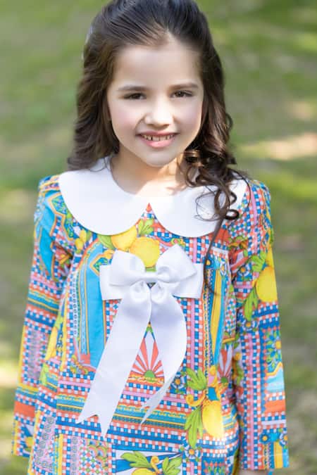 Buy The Pony & Peony Co. Multi Color Cotton Print Full Sleeves Dress Online at Aza Fashions Buy_The Pony & Peony Co._Multi Color Cotton Print Full Sleeves Dress _Online_at_Aza_Fashions