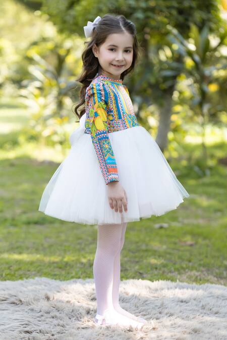 The Pony & Peony Co. Multi Color Cotton Floral Print Dress Online at Aza Fashions The Pony & Peony Co._Multi Color Cotton Floral Print Dress _Online_at_Aza_Fashions