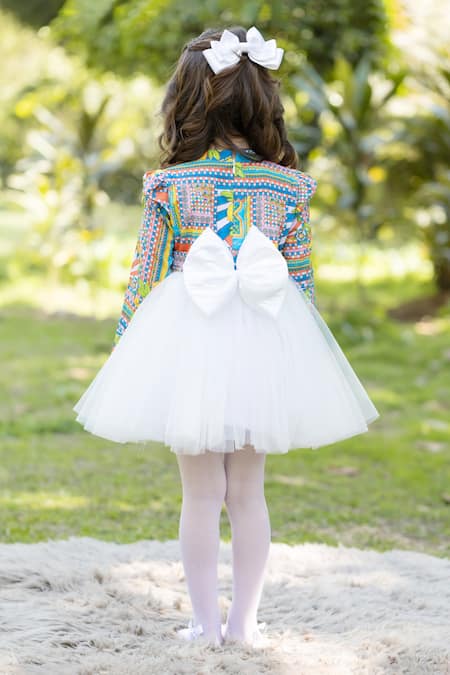 Shop The Pony & Peony Co. Multi Color Cotton Floral Print Dress at Aza Fashions Shop_The Pony & Peony Co._Multi Color Cotton Floral Print Dress _at_Aza_Fashions