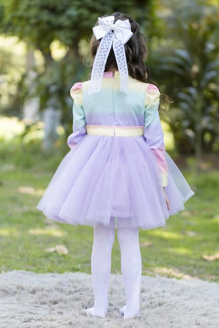 The Pony & Peony Co. Rainbow Multi Color Net Dress 