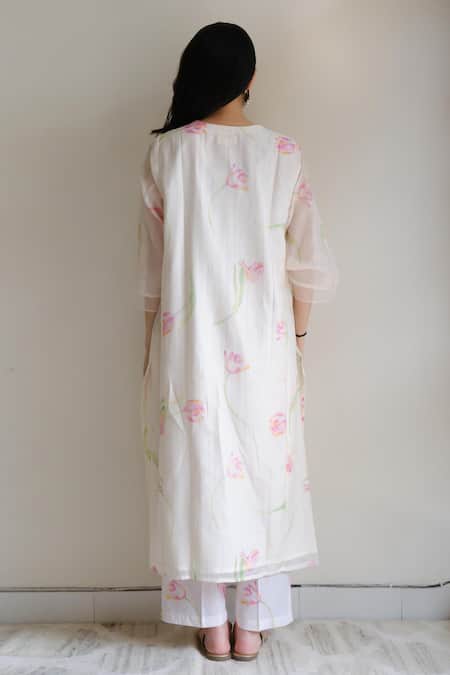 Juanita By Shubhda Floral Organza Kurta Set 