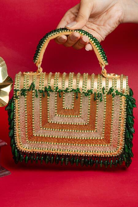 Buy Nayaab By Sonia Gold Beads, Sequins Matto Splendour Kasse Clutch Online at Aza Fashions Buy_Nayaab By Sonia_Gold Beads, Sequins Matto Splendour Kasse Clutch _Online_at_Aza_Fashions