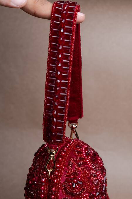 Nayaab By Sonia Red Beads, Tassels Beaded Potli Bag Online at Aza Fashions Nayaab By Sonia_Red Beads, Tassels Beaded Potli Bag _Online_at_Aza_Fashions