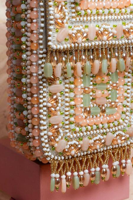 Nayaab By Sonia Pink Beads Pastel Studded Box Clutch Online at Aza Fashions Nayaab By Sonia_Pink Beads Pastel Studded Box Clutch _Online_at_Aza_Fashions