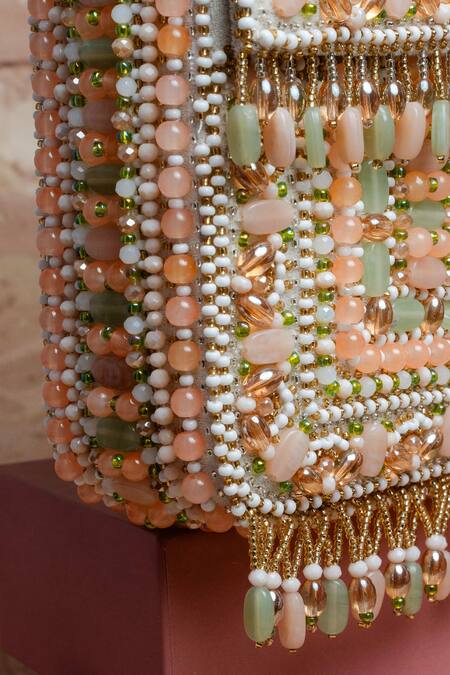 Buy Nayaab By Sonia Pink Beads Pastel Studded Box Clutch Online at Aza Fashions Buy_Nayaab By Sonia_Pink Beads Pastel Studded Box Clutch _Online_at_Aza_Fashions