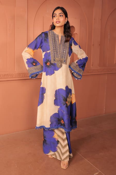 Surkh Syahi Pankhudi A-line Kurta Set 