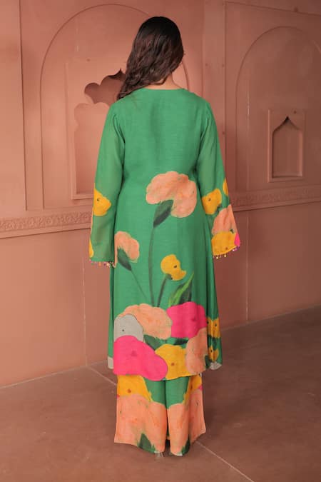 Surkh Syahi Pankhudi A-line Kurta Set 