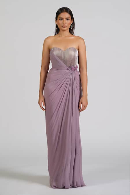 Astha Batra Lilac Draped Gown 