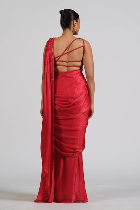 Astha Batra Cosmic Zen Drape Saree Set 