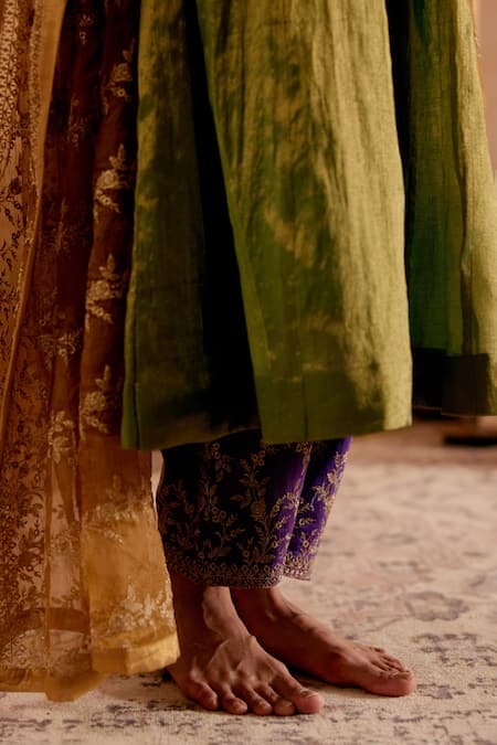 Buy Naaz By Noor Green Chanderi, Organza Embroidery Round Neck Kalidar Kurta Set With Dupatta Online at Aza Fashions Buy_Naaz By Noor_Green Chanderi, Organza Embroidery Round Neck Kalidar Kurta Set With Dupatta _Online_at_Aza_Fashions