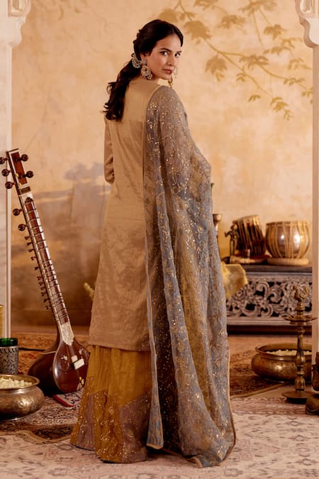 Naaz By Noor Embroidered Chanderi Kurta Sharara Set 