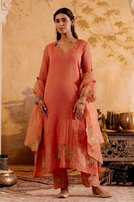 Naaz By Noor Chanderi Tissue Kurta Set with Dupatta 