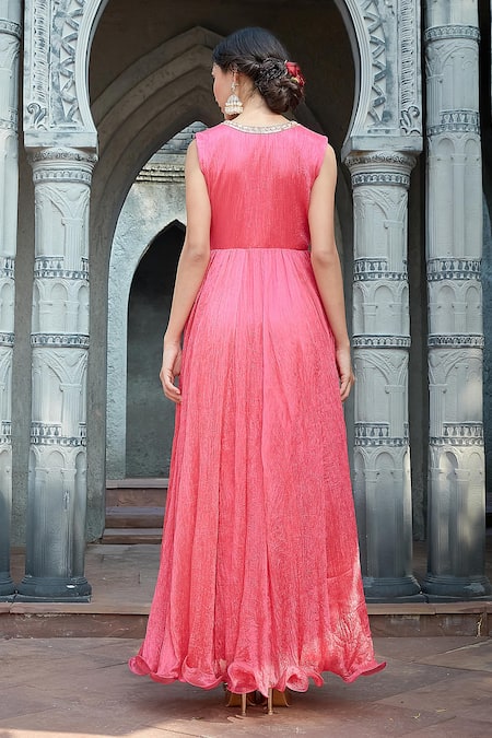 Priyanka Jain Pink Crinkle Kurta Set  