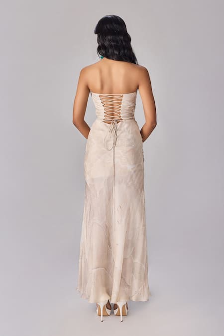 Saaksha & Kinni Floral Print Corset Style Maxi Dress 