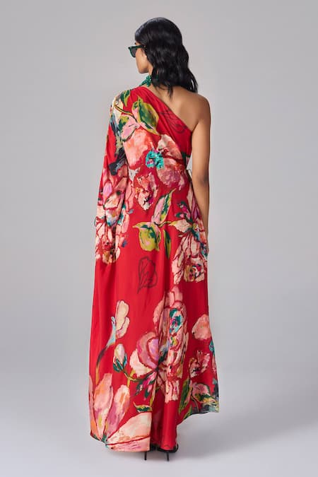 Saaksha & Kinni Floral Print Asymmetrical Kaftan 