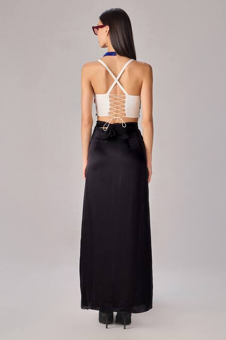 Shop Saaksha & Kinni Multi Color Satin, Cotton Tassels, Mirrors Square Hand Embroidered Bustier at Aza Fashions Shop_Saaksha & Kinni_Multi Color Satin, Cotton Tassels, Mirrors Square Hand Embroidered Bustier_at_Aza_Fashions